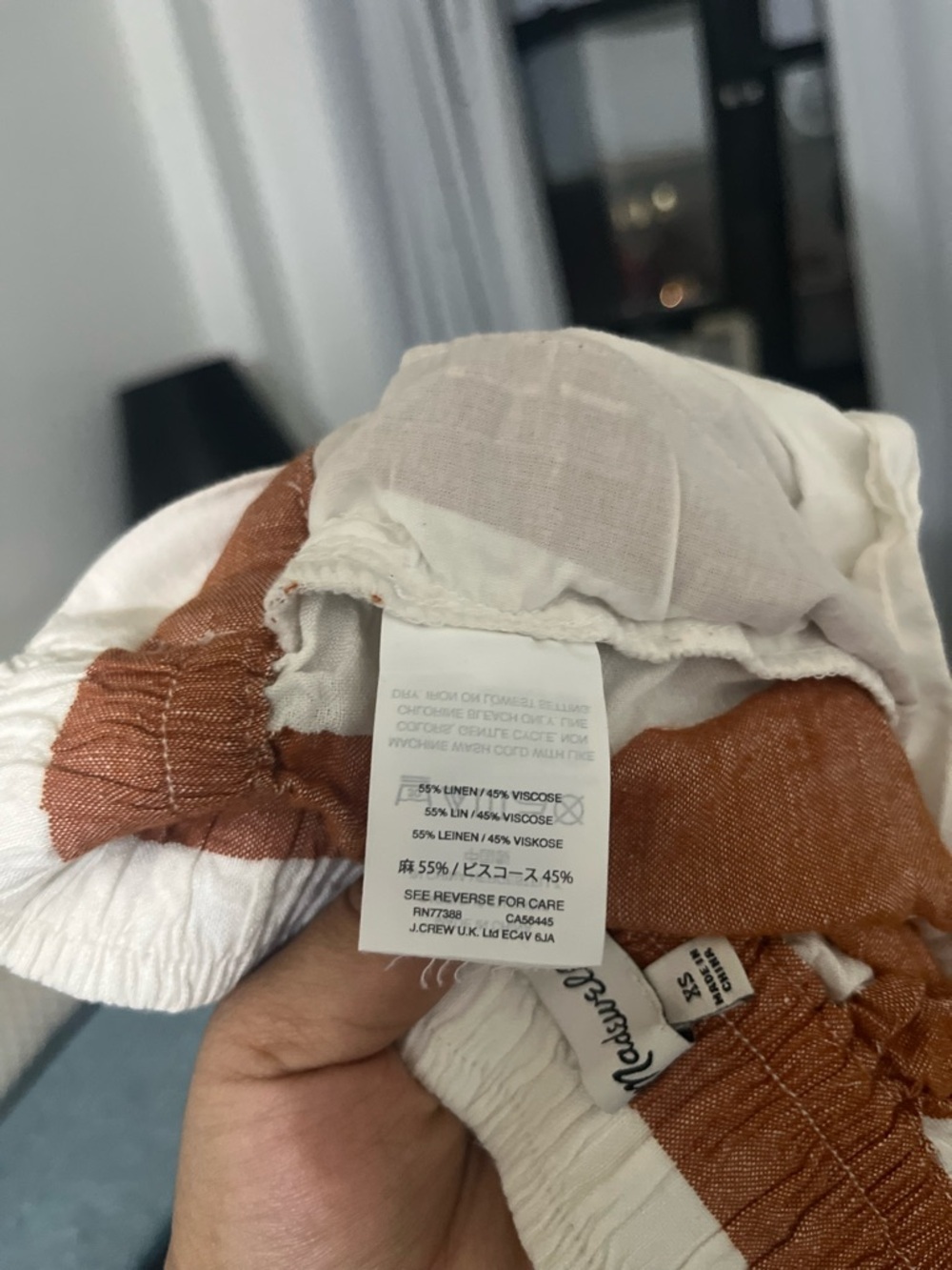 Madewell Vertical Stripe Wide-Leg Pants in Rust and White - Picture 5 of 6